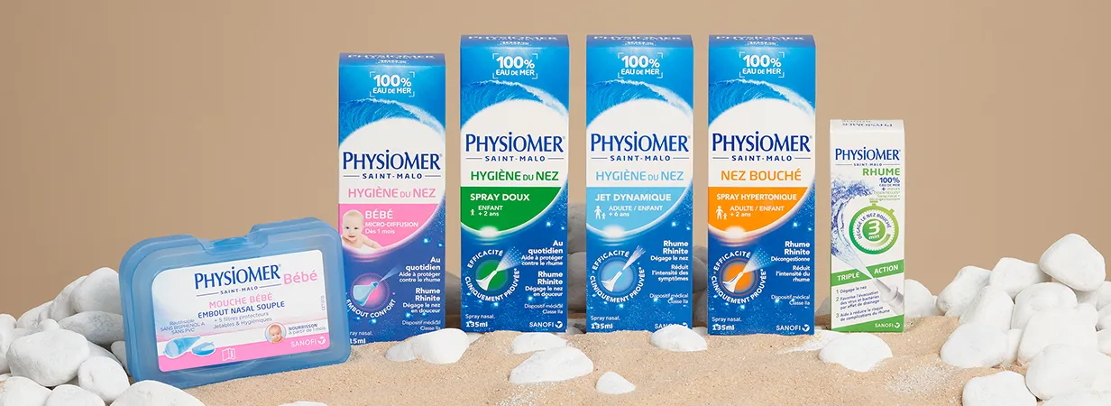 Physiomer gamme produit rhume et hygiene du nez